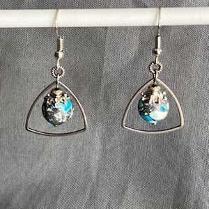 21216 Blue Howlite Earrings